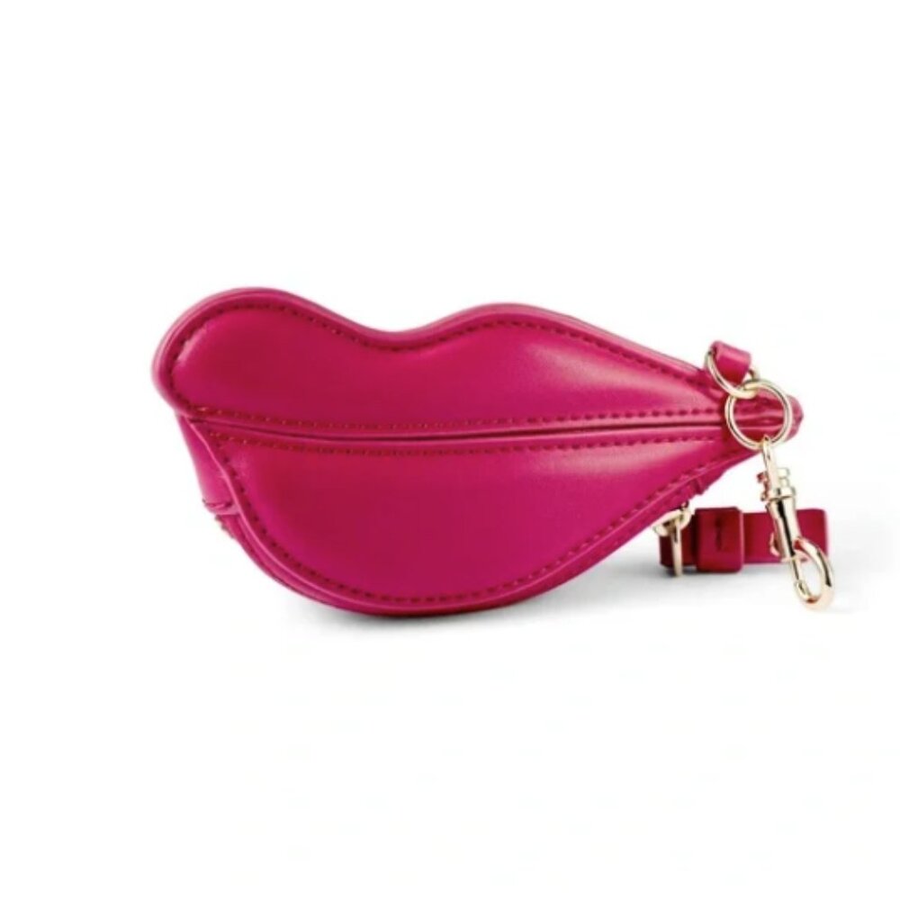 NWOT Bright Pink DVF for Target Lips Coin Pouch Purse Bag Charm Accessory